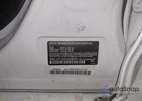 2017 BMW 530I xDrive z USA, uszkodzony, nr VIN WBAJA7C32HG45H235